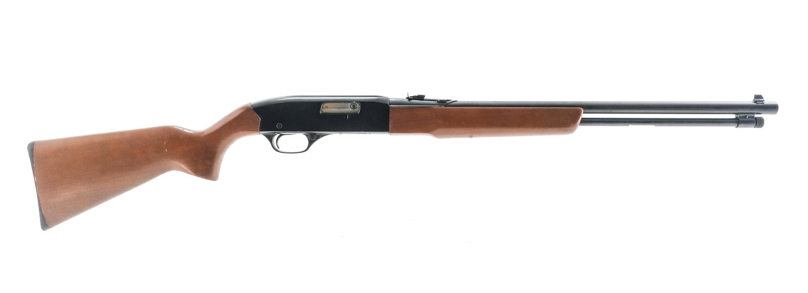 Winchester 190 .22 Semi-Auto Rifle: Description Winchester model 190 in .22 caliber long and long rifle cartridge's with a fifteen round internal magazine tube capacity and a 21" barrel. Serrated plastic butt plate. Smooth wood stock an
