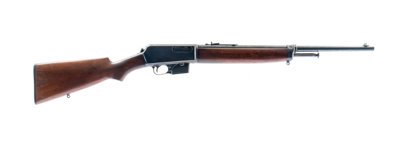 Winchester 1907 SL Take-Down .351 Semi Rifle: Description Winchester Model 1907 S.L. (Self Loading) Take-Down Rifle in .351 caliber with one, five round removable magazine and a 20" barrel. Winchester composite checkered butt plate. Hardwood smoo