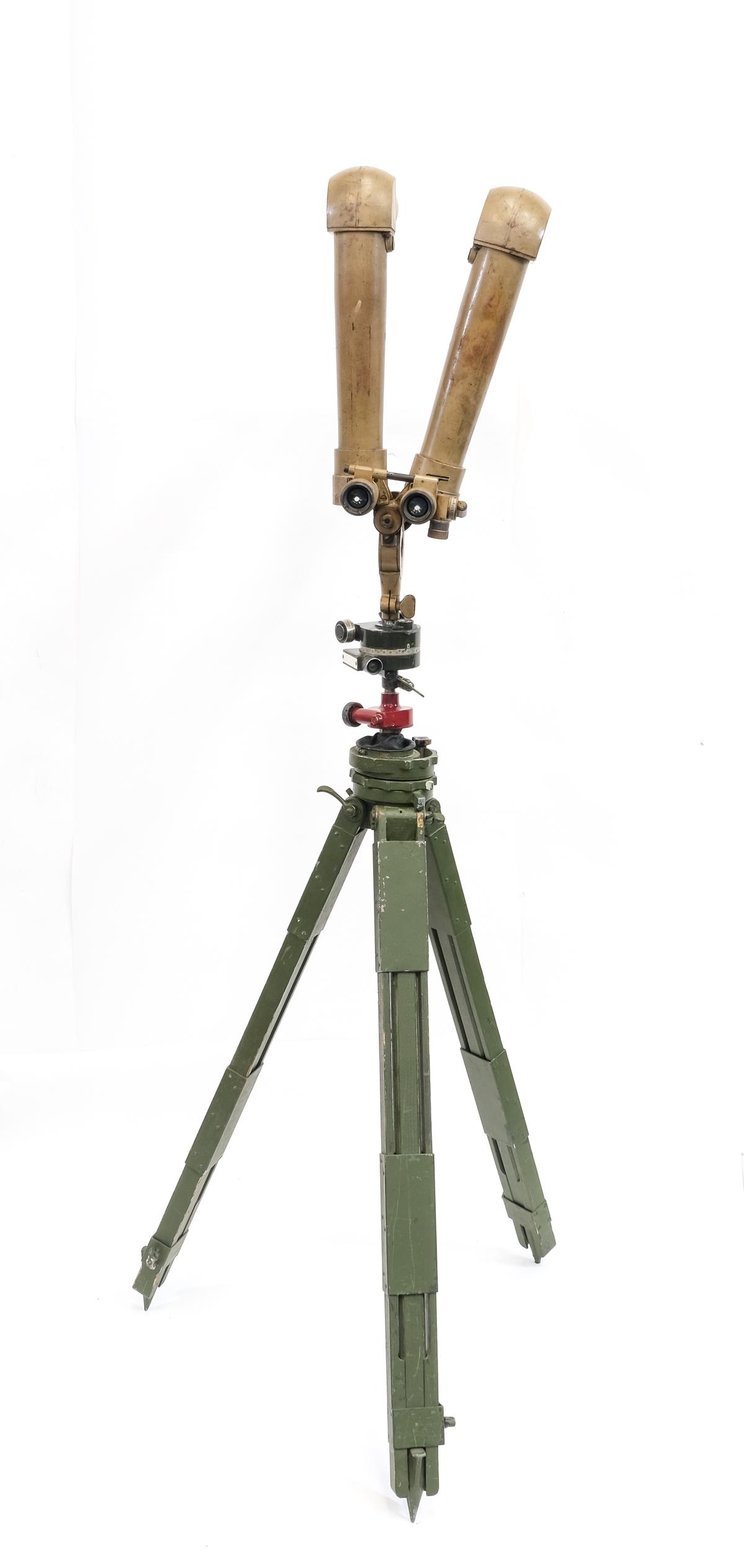 Pair of German WWII Trench Binoculars: Description Pair of "Rabbit Ear" German WWII Trench Periscope binoculars with aiming and range finding functions. Clear optics, parts move properly. Optics are marked: CXN 27598 and S.F. Z. Gi, H/6400