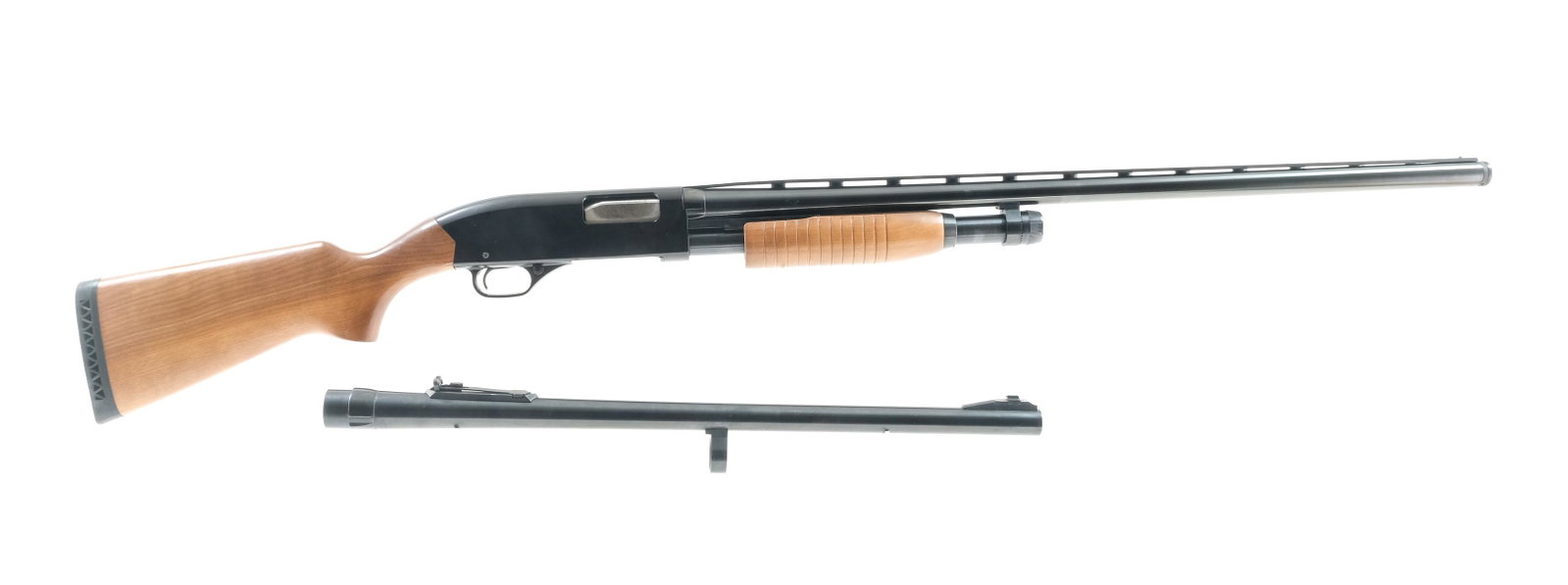 Winchester 1300 Ranger 12ga Pump Shotgun: Description Winchester 1300 Ranger in 12 gauge 2 3/4"-3" with a four round capacity and a 28" MOD choke barrel. Comes with a extra 22" smooth bore Deer Slug barrel. Removable MOD choke. Winchester rub