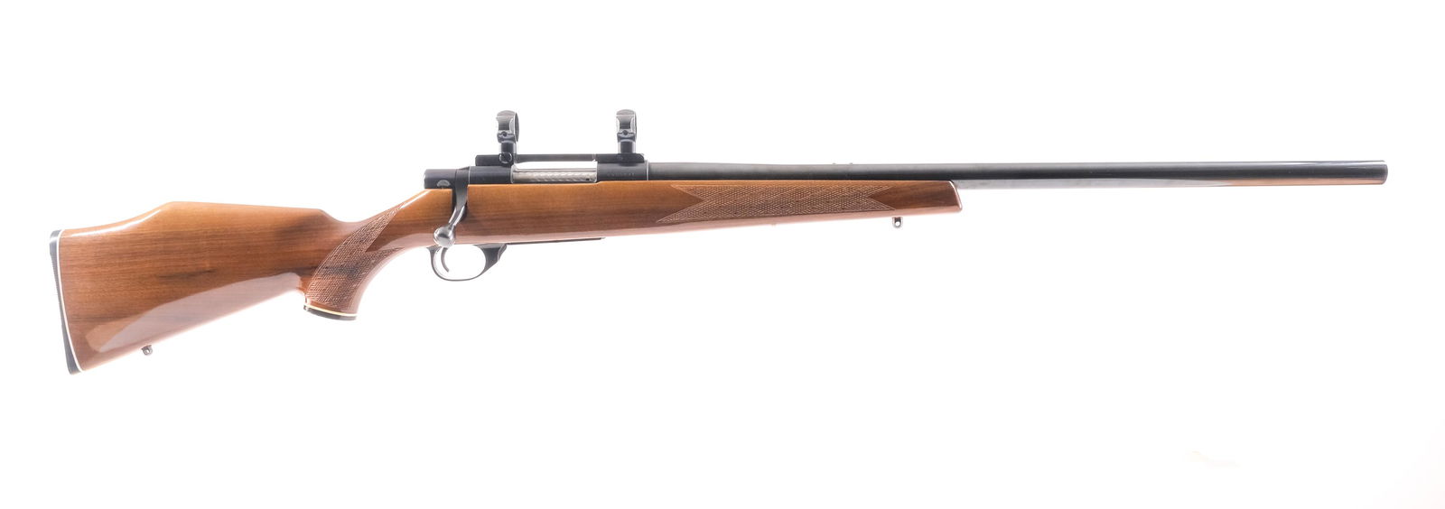 S&W 1500 .223 Bolt Action Rifle: Description Smith & Wesson model 1500 Varmint in 223 Remington with a five round internal magazine capacity and a 24" heavy barrel. S&W serrated composite butt plate. Checkered Monte Carlo style wood
