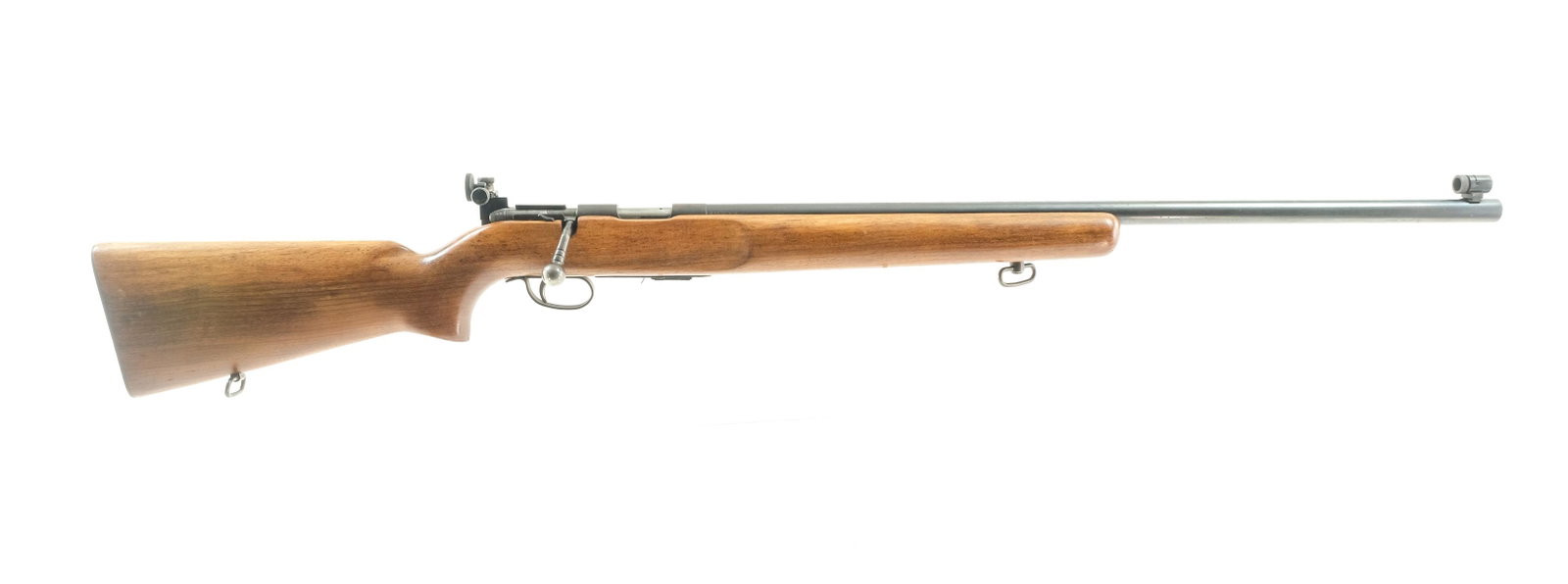 Remington 513-T Matchmaster .22 LR Bolt Rifle: Description Remington Model 513-T Matchmaster in .22 long rifle with one, six round removable magazine with a 27" barrel. Checkered metal butt pad. Smooth wood stock and front foregrip. Blued receiver