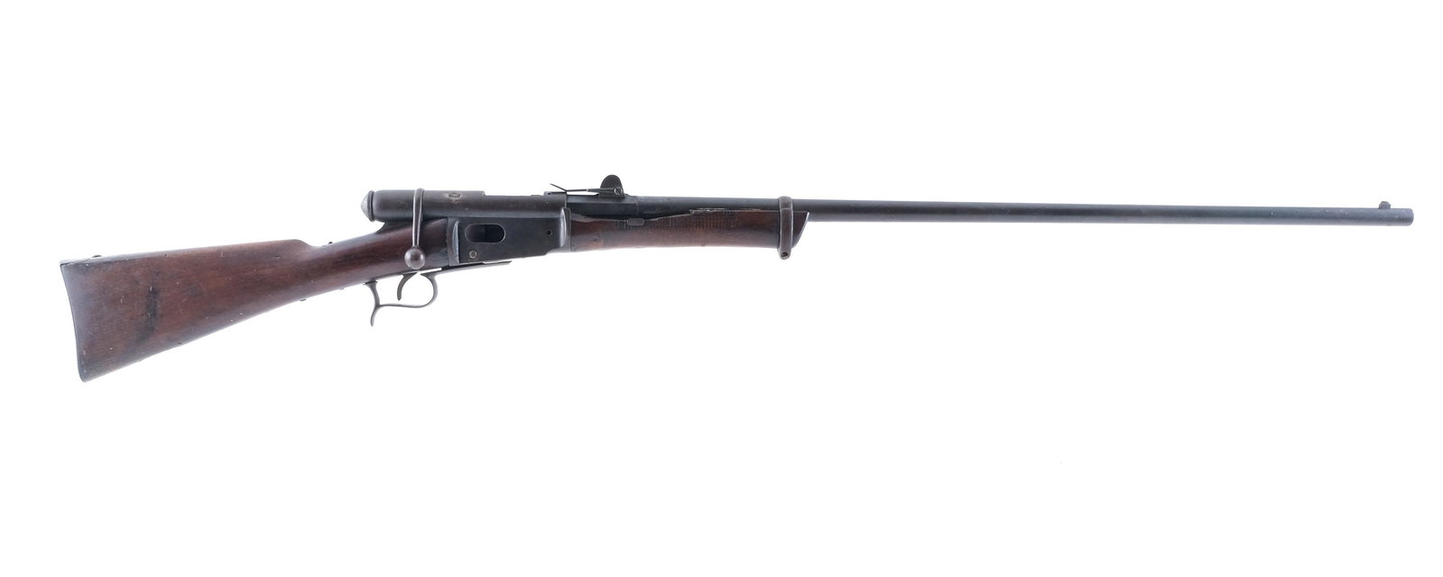 Swiss Vetterli 1868 41 Swiss Bolt Action Rifle: Description Switzerland made SOC Industries Vetterli Model 1868 in .41 Swiss (10.4x38mm) with a 3 round capacity and a 33" barrel. The magazine capacity has been reduced because the rifle has been mod