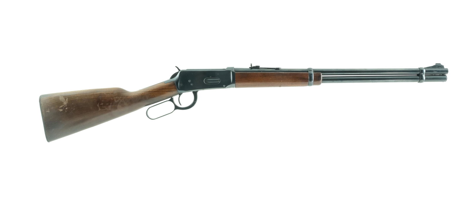 Winchester 94 .32 Spl Lever Rifle: Description Win 94 Lever action rifle mfg 1960 with a 20" round barrel, chambered in .32 Winchester Special. Brass bead front sight (missing hood), semi buckhorn rear sight. Smooth walnut fore-end and