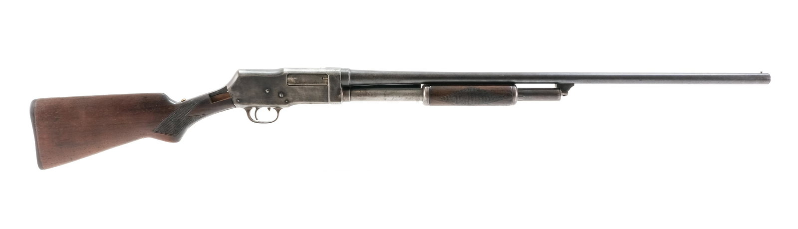 Montgomery Ward Western 35 20ga Shotgun: Description Montgomery Ward Western field model 35 in 20 ga with a four shell capacity and a 28" FULL choke barrel. Plastic butt plate, solid checkered wood stock and foregrip. Steel bead front fixed 