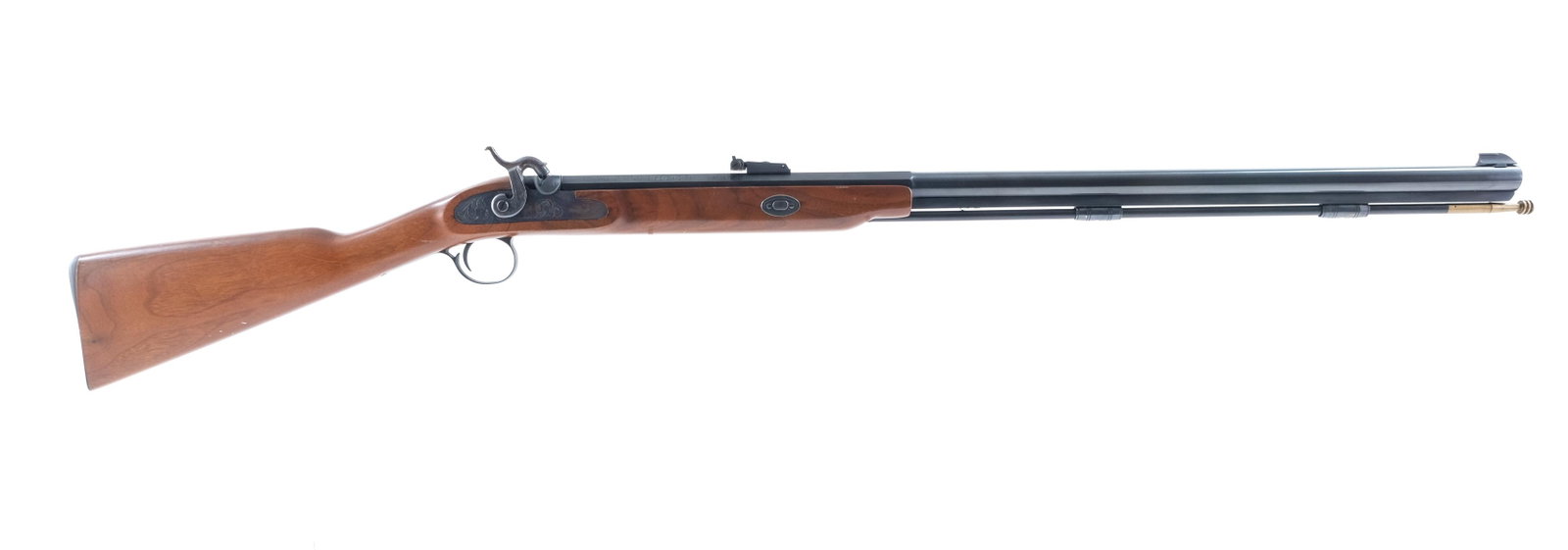 TC Pennsylvania Hunter 50 Cal Musket: Description Thompson Center Arms Model Pennsylvania Hunter in .50 caliber with a 32" hexagonal barrel. TC smooth metal butt plate. Smooth wood stock and front foregrip. Factory engraved case colored s