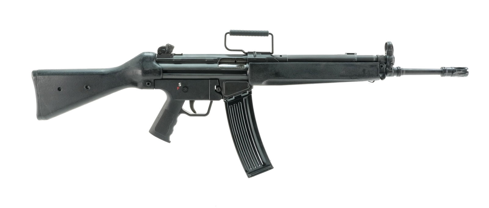 Century Arms C93 Sporter 5.56 Rifle: Description Century Arms C93 Sporter in 5.56 caliber with a thirty round removable magazine and a 18" barrel. This is a clone rifle of the HK 93. This rifle must ship to FFL.Condition: Like New, Only 