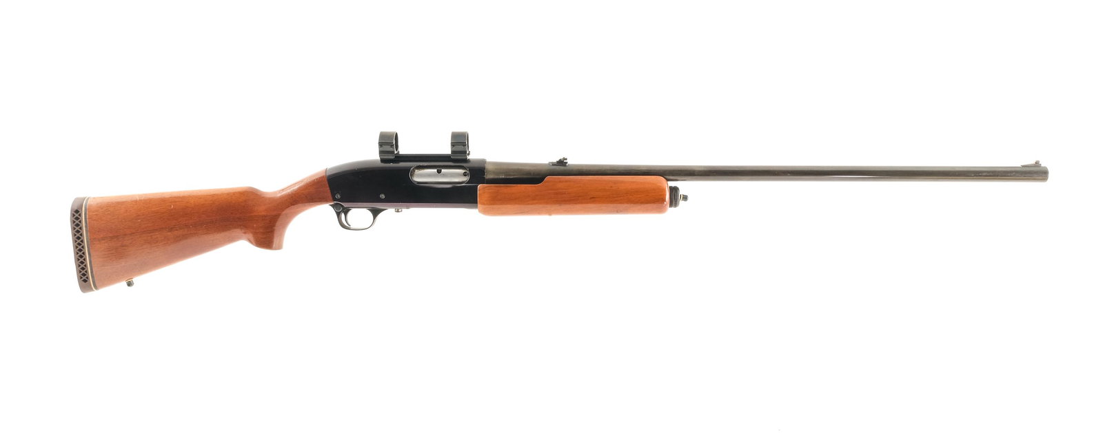 Marlin Mark I 12 Gauge Pump Shotgun: Description Marlin Firearms Co. of New Haven model Mark I 12 gage pump shotgun chambered for 2-3/4" shells. This shotgun features a 28" single beaded "JM" marked barrel choked MOD with u-notch rear si