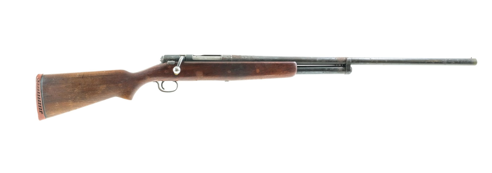 J C Higgins 583.16 12 Ga Bolt Action Shotgun: Description J.C. Higgins Model 583.16 in 12 gauge with a five round internal magazine tube capacity and a 28" MOD choke barrel. J.C. Higgins rubber butt plate. Smooth wood stock and front forend. Blue