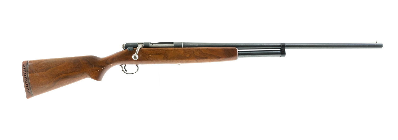 JC Higgins 583.21 16 Ga Bolt Action Shotgun: Description J.C. Higgins Model 583.21 in 16 gauge 2 3/4" with a three round internal magazine tube capacity with a 26" fixed MOD choke barrel. J.C. Higgins rubber recoil pad. Smooth wood stock and fro