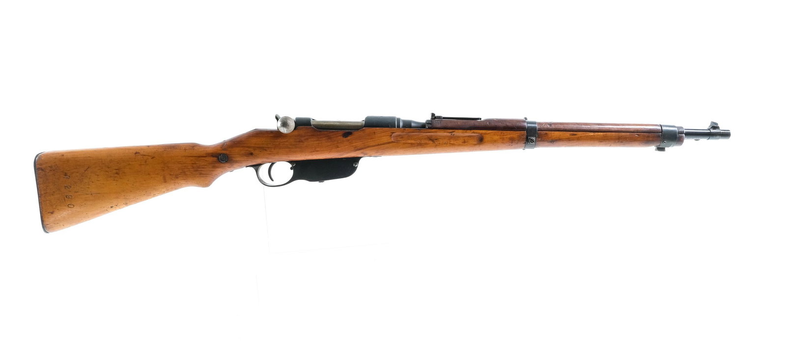 Steyr M 95 Carbine 8x56R Bolt Action Rifle: Description Steyr Model 1895 in 8x56R with a five round internal magazine box capacity and a 20" barrel. Made in Austria and imported by C.A.I. out of Vermont. Metal butt plate. Smooth wood stock and 