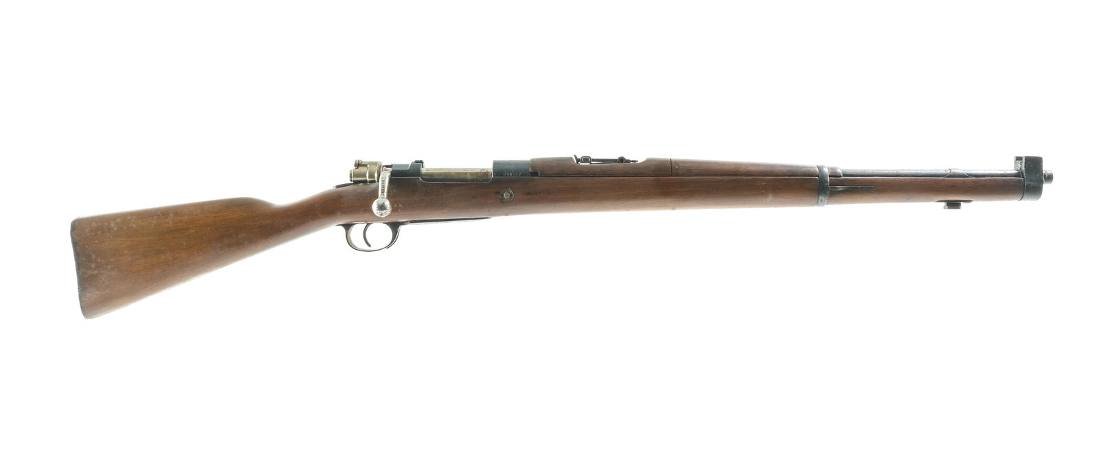 FMAP Argentina Mauser 1909 7.65x53mm Rifle: Description FMAP Mauser Model 1909 in 7.65x53 mm with a five round internal magazine capacity and a 22" barrel. Metal butt plate. Smooth wood stock and front forend. Blued guard, magazine floor plate,