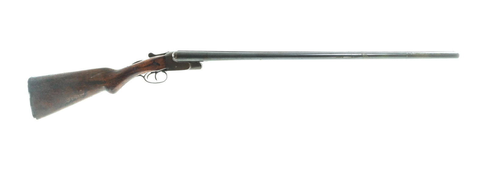 Davis Warner Ajax 12Ga SxS Shotgun: Description N.R. Davis Warner & Sons Ajax in 12 gauge with a two round capacity and a 30" side by side double barrel. Checkered black composite butt plate. Smooth wood stock and missing the front fore