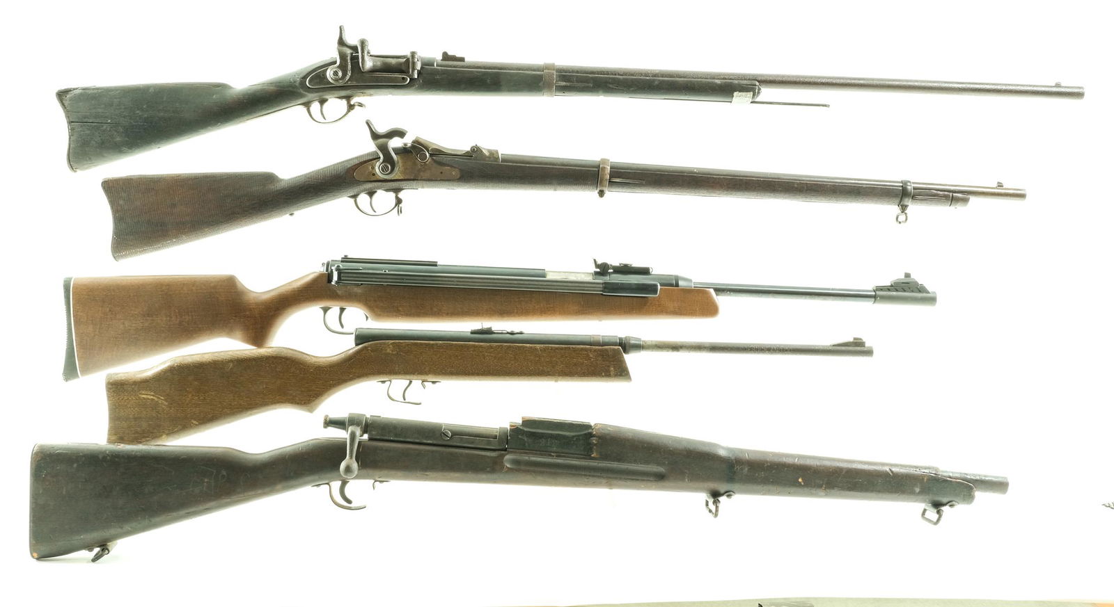 Estate Long Gun lot: 5 pcs: Description This lot is for five assorted long guns in as-found condition. The first is a Diana 48/50 BB-Gun in .177 caliber with a single round capacity and a 17" barrel. Made in Germany. The second