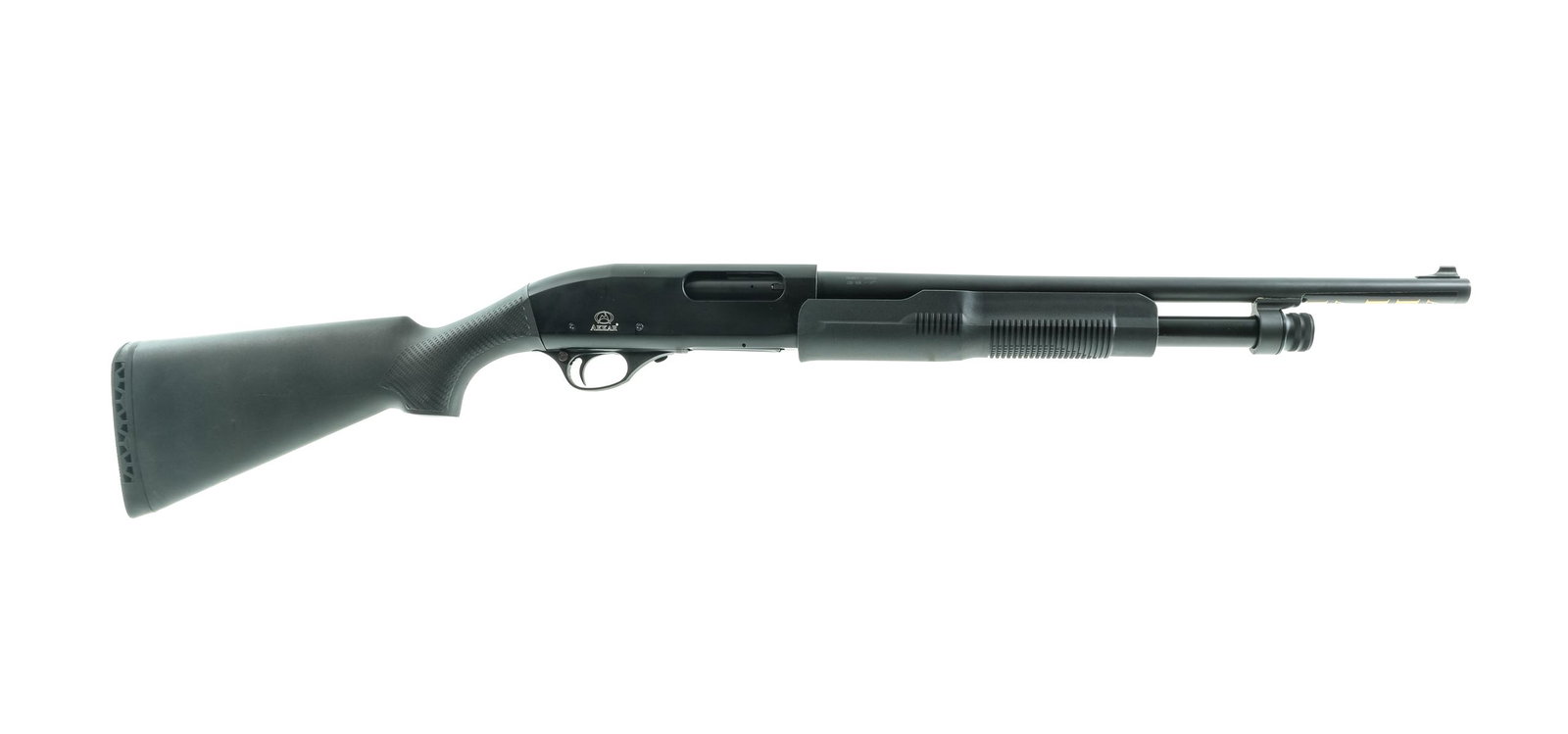 Akkar Model 300HD 20Ga Pump Action Shotgun: Description Akkar Model 300HD 20 gauge 3" with a 4 round capacity, internal magazine tube and 18.5" barrel. Made in Turkey and imported by Samco in Miami FL. Serrated rubber butt pad. Synthetic stock 