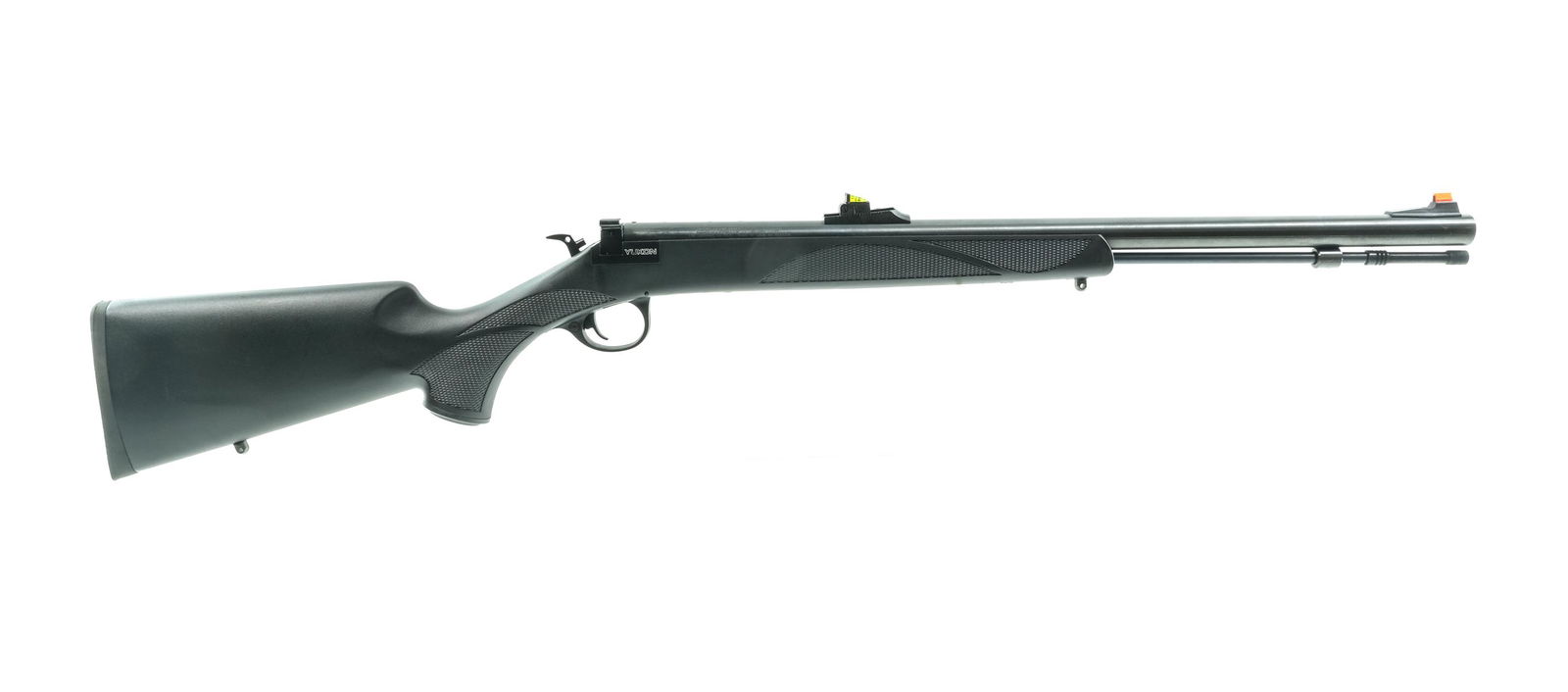 Traditions Yukon .50 Cal BP Rifle: Description Traditions Yukon .50 caliber black powder rifle with single round capacity and a 24" blued barrel. Drop breech action. Traditions checkered rubber butt pad. Checkered black composite stock