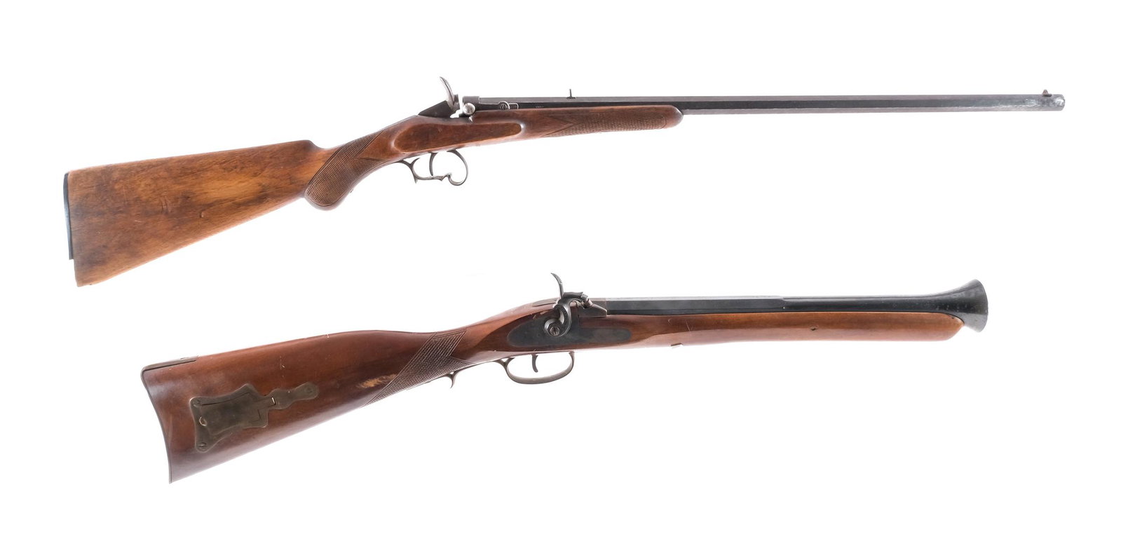 Spanish / Belgian .22 L 2 Pcs Lot Rifles: Description This lot is for two rifles. The first in a Blunderbuss made in Spain by Mendi in .24 caliber single round capacity and a 13 1/4" flared barrel. This is a cap fired black powder rifle. Chec