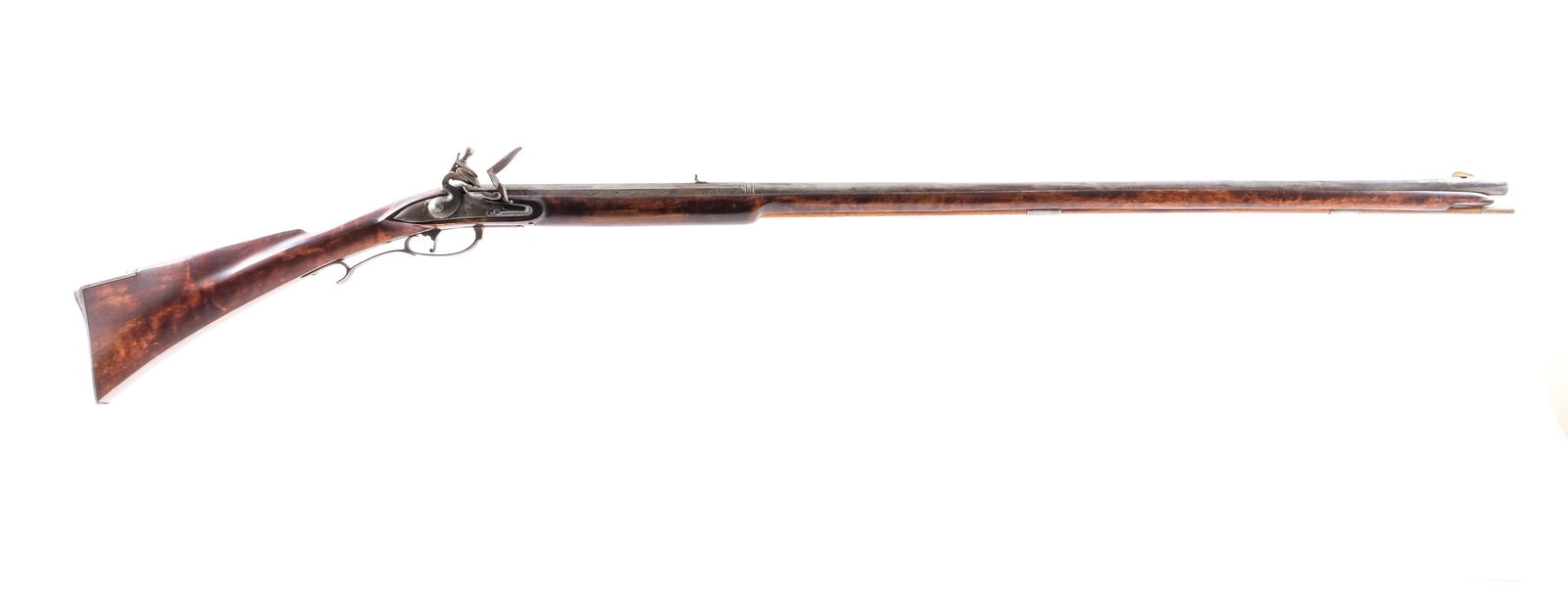 J Brown Flintlock Fowler 15.5mm BP Musket: Description J. Brown Flintlock Fowler measuring at the bore 15.5mm with a single round capacity and a 46" barrel. Metal butt plate. Smooth wood stock and front forend. Metal trigger guard, untextured