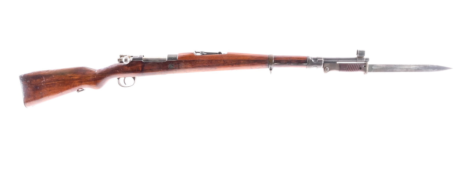 Yugo Mauser M24/47 8mm Bolt Action Rifle: Description Yugoslavian Mauser Model 24/47 in 8mm with a five round capacity and a 23" barrel. Metal butt plate. Blued trigger guard, untextured trigger, magazine floor plate, receiver and barrel. Unf