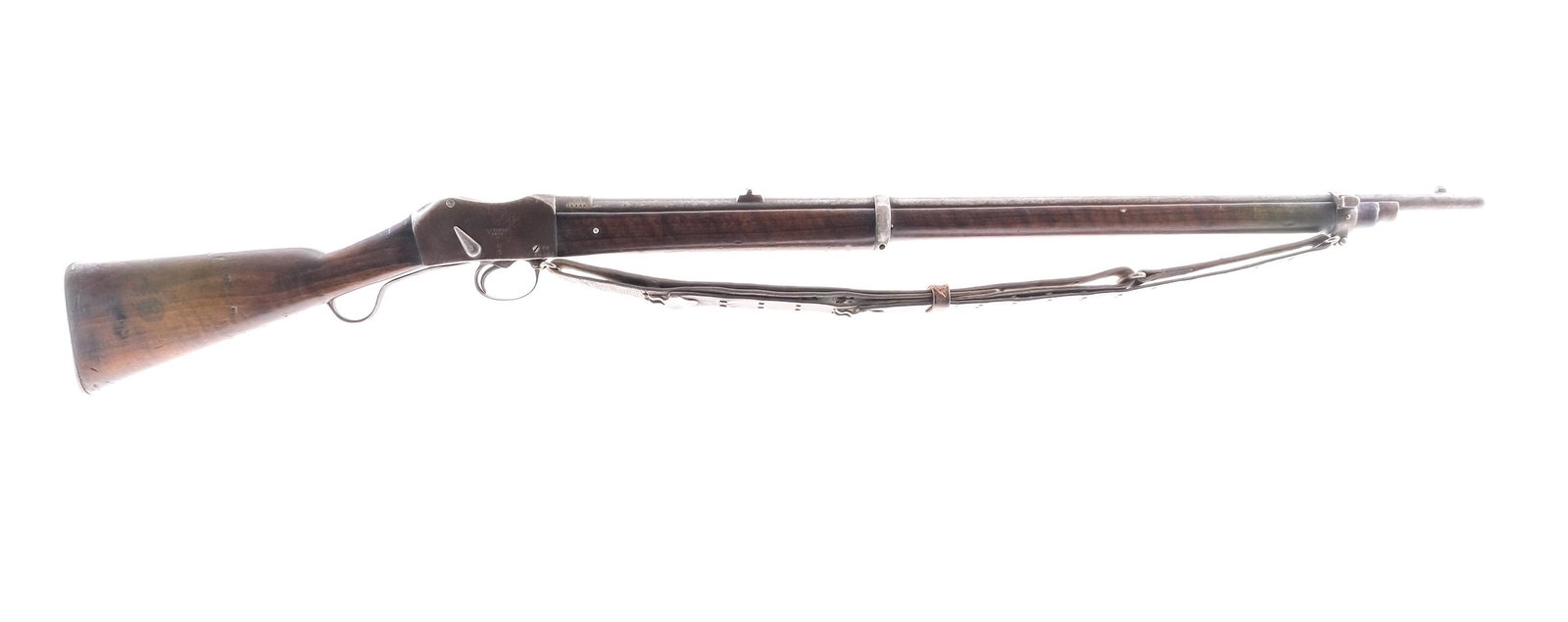 Enfield Martini Henry .577/450 Lever Action Rifle: Description Enfield Martini Henry in .577/450 with a single round capacity and a 33" barrel. Metal butt plate. Smooth wood stock and front forend. Blued hand lever, serrated trigger, guard, receiver a