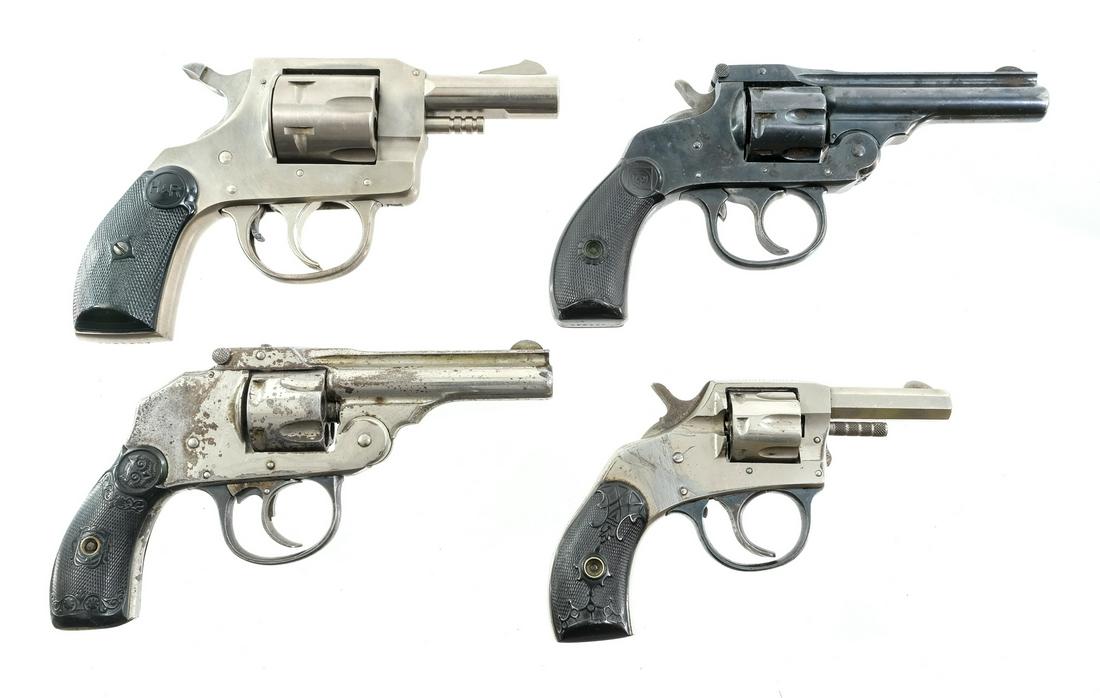 Four Estate Revolvers .32/.22 Revolvers: Description Four top break revolvers. The first is a Iver Johnson in .32 S&W (Smith & Wesson) with a five round capacity and a 3" barrel. The second is a H&R Model 733 in .32 S&W with a six round cyli