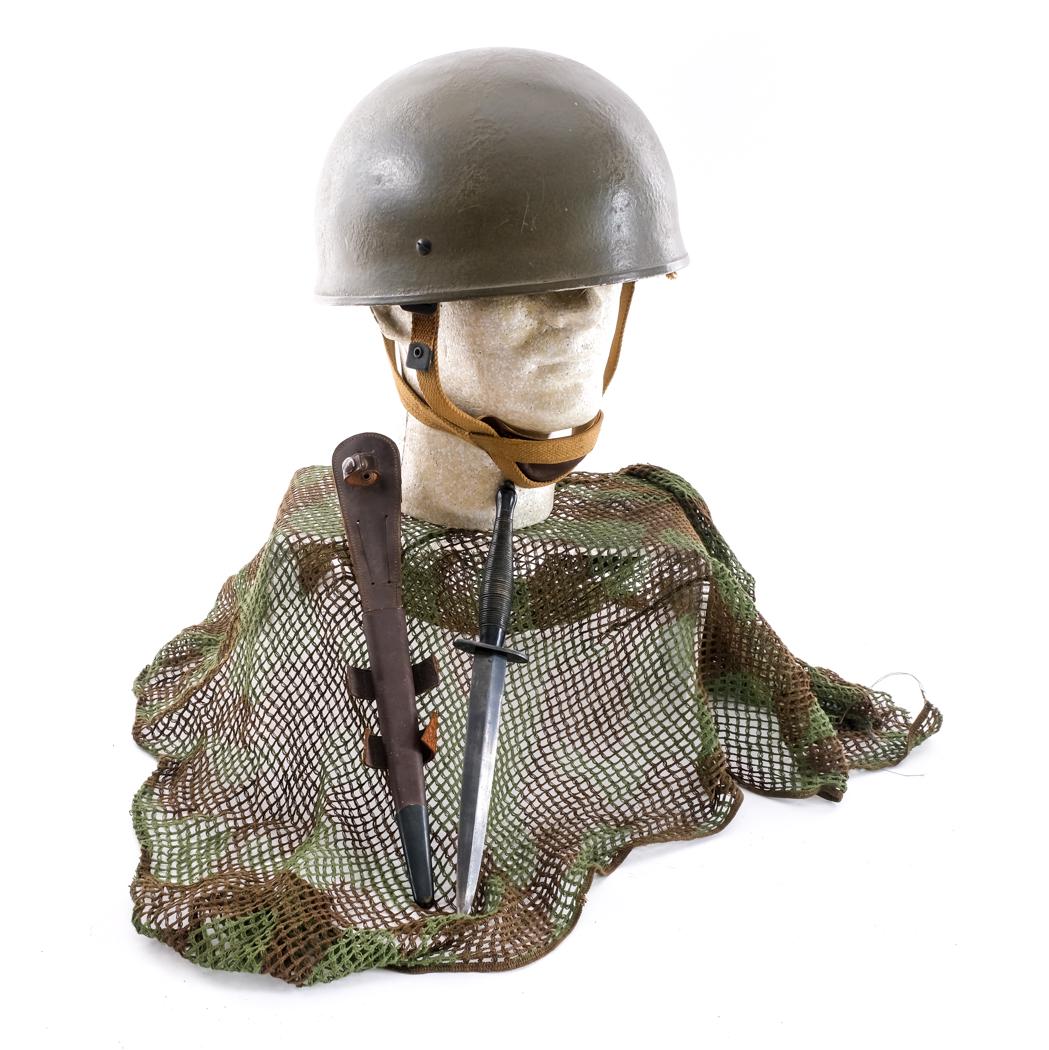 British Paratrooper Helmet & Rare Sas Knife