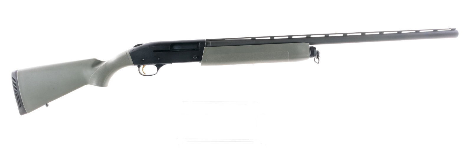 Mossberg 9200 12Ga Semi Auto Shotgun: Description Mossberg 9200 in 12 gauge 2 3/4"-3" with a four round capacity and a 28" MOD removable choke top rib vented barrel. Serrated rubber butt pad. Textured composite stock and front foregrip. B