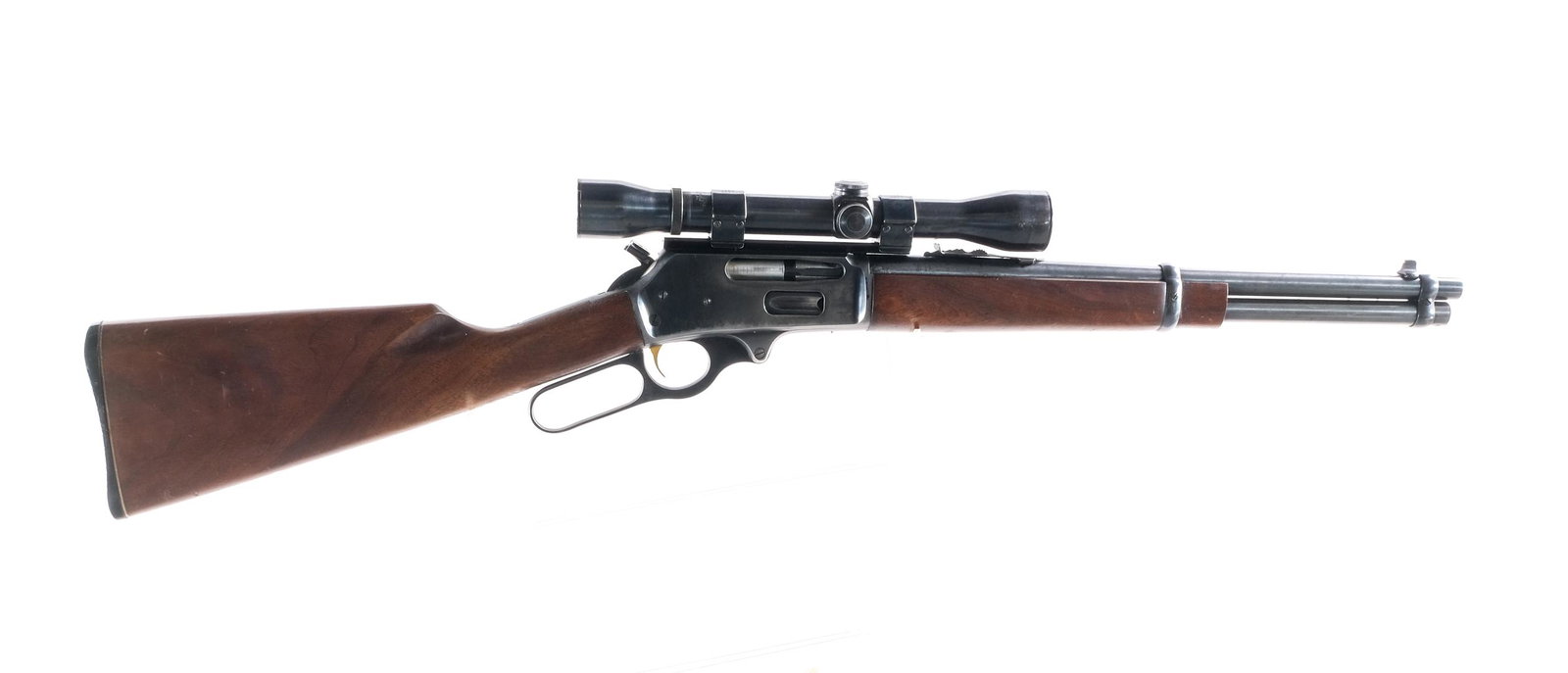 Marlin 336 RC .35 Rem Lever Action Rifle: Description Marlin 336RC in .35 Remington with a five round capacity and a 16" barrel. Checked composite butt plate. Smooth wood stock and front forend. Blued hand lever, receiver, checkered hammer, m