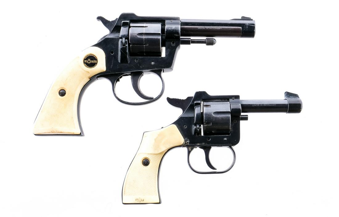 Rohm .22 2Pcs Lot Revolvers: Description This lot is for two Rohm revolvers made in Germany. The first is in .22 Short with a six round capacity and a 2.5" barrel. Import marked on the barrel: Jones Import Columbia South Carolina