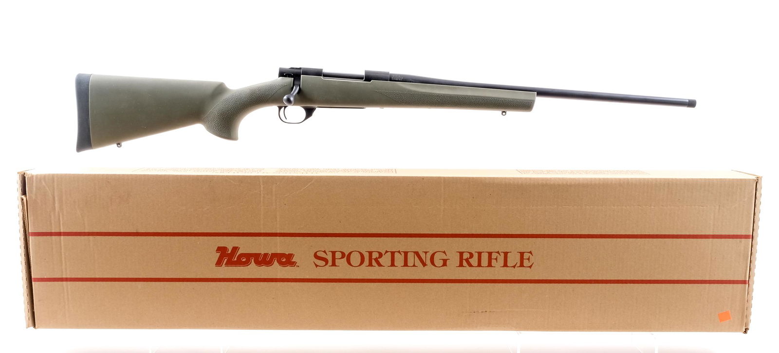 Howa 1500 .308 Win Bolt Action Rifle: Description Howa 1500 in .308 Winchester with a five round capacity and a 22" Threaded barrel. Made in Japan and imported by Legacy Sports out of Nevada. Rubber butt pad. Textured green composite pist