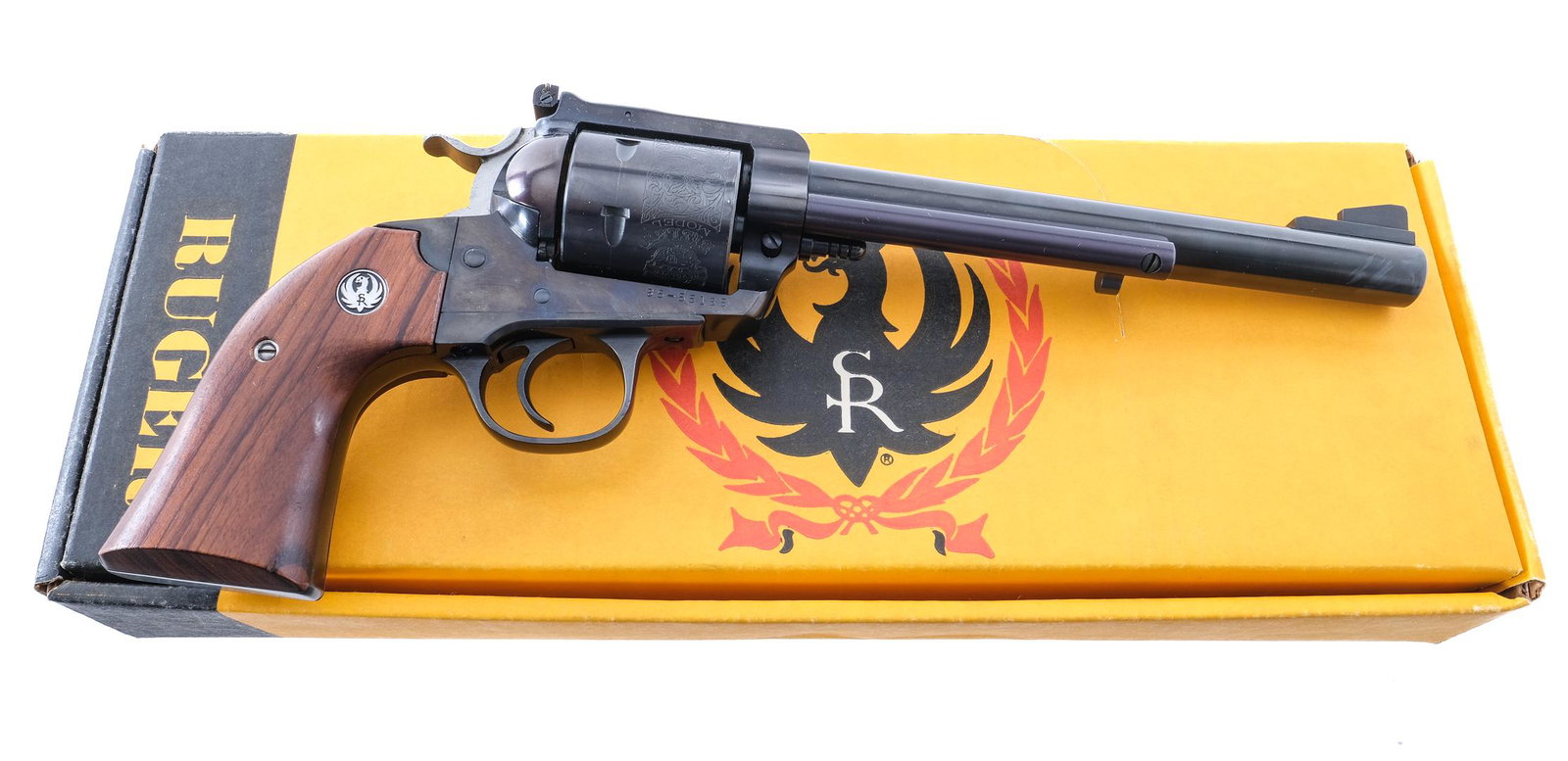 Ruger NM Super Blackhawk Bisley .44 Mag Revolver: Description Ruger New Model Super Blackhawk Bisley with a five-shot capacity and a 7.5" barrel. Blued barrel, frame, engraved cylinder, smooth trigger, and backstrap. Stainless and blued Bisley style 