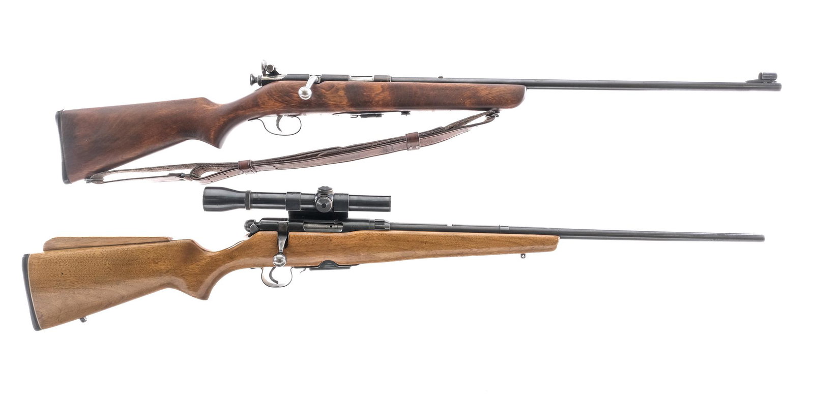 Estate C&R Bolt Action Rifle Lot 2pcs: Description This lot is for two C&R eligible bolt action rifles. The first is a Stevens model 56 chambered in .22 short, long, and long rifle with two detachable magazines and a 24" barrel. Blued barr
