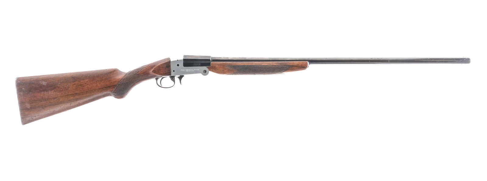 Beretta Model 412 20 ga Single Shot Shotgun: Description Beretta Model 412 chambered in 20 gauge with a single shot capacity and a 27.5" barrel with a fixed modified choke. Blued barrel and trigger guard. Satin finished receiver. Diamond checker