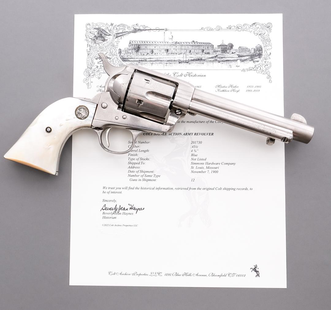 Colt 1st Gen Single Action Army Revolver .38 SPL: Description 1st Generation Colt model single action army revolver chambered in .38 Special. This revolver began life in 1900 as a blued SAA chambered in .45 Colt and at some point was re-chambered in 