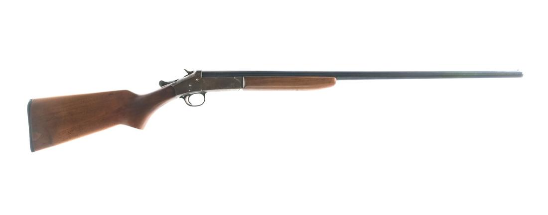 H&R M48 20Ga Shotgun: Description Harrington & Richardson Model 48 in 20 gauge with a single round capacity and a 28" MOD fixed choke barrel. Checkered composite butt plate. Smooth wood stock and front foregrip. Blued trig