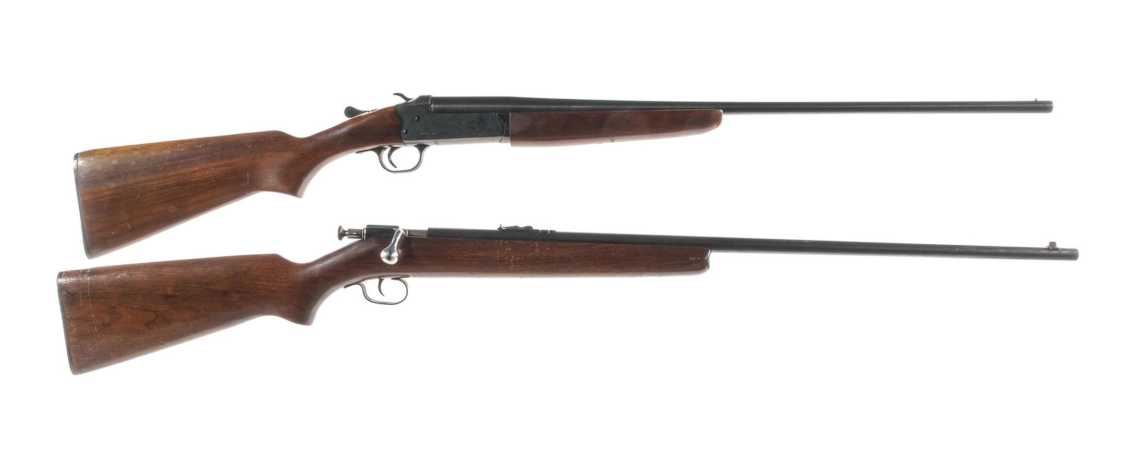 Estate Rifle / Shotgun Lot 2Pcs Long Guns: Description Estate Rifle/Shotgun lot with two pieces. Stevens/Savage Model 94C in .410 gauge 3" with a single round capacity and a 26" barrel. Serrated composite butt plate. Smooth wood stock and fron