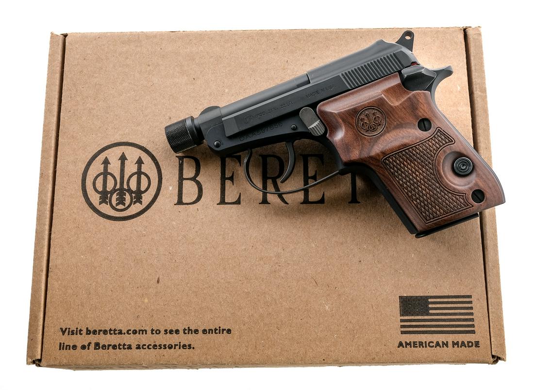 Beretta 21A Bobcat Covert .22 LR Semi Auto Pistol: Description Beretta 21A Bobcat Covert chambered in .22 long rifle with one, seven round removable magazine and a 2.9" threaded tip-up barrel. Black anodized alloy frame with serrated front strap, chec