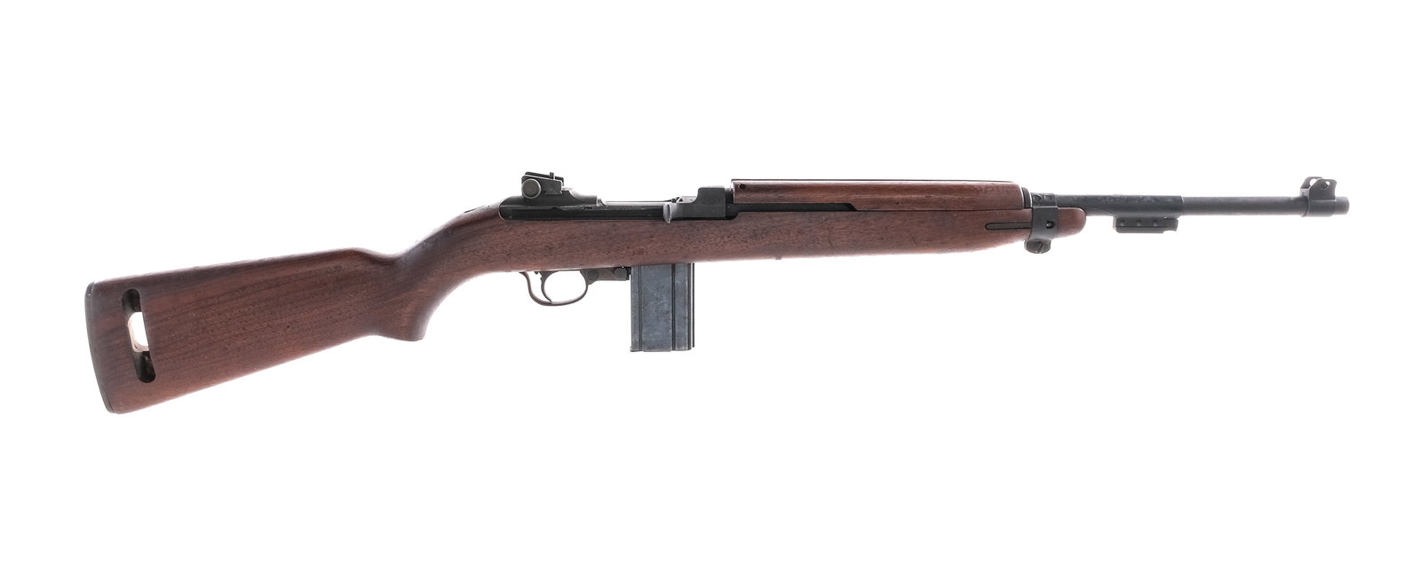 Winchester M1 Carbine .30 Carbine Semi Auto Rifle: Description Winchester M1 Carbine chambered in .30 Carbine with one, fifteen round removable magazine and a 18" Underwood barrel. Parkerized finish with Quality Hardware straight stock with high wood,