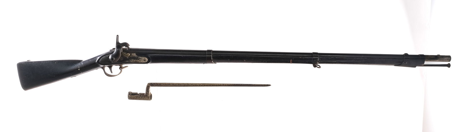 Harpers Ferry 1816 .69 Conversion Rifle: Description Harpers Ferry Model 1816 Type III Flintlock made in 1841 and converted to percussion in the 1850s by a Belgian Cone method with a single round capacity and a 41" barrel. U.S. marked metal 
