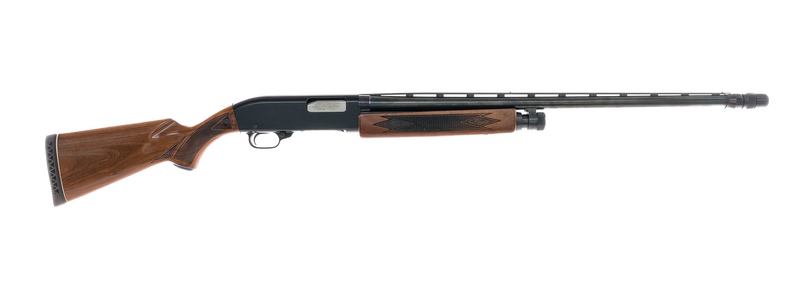 Sears M-200 Ted Williams 12Ga Shotgun: Description Sears & Roebuck Model 200 Ted Williams in 12 gauge 2 3/4" with a four round capacity and a 26" top rib vented barrel. The barrel has a adjustable choke device. Rubber butt pad. Checkered w