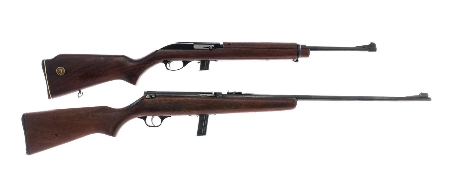Estate Rifle .22 LR 2 Pcs Lot Semi Auto Rifle: Description This lot is for two Estate found .22 caliber semi auto rifles. Marlin Model 989 M2 in .22 Long Rifle with one, fifteen round removable magazine and a 18" barrel. Smooth wood stock. Blued r