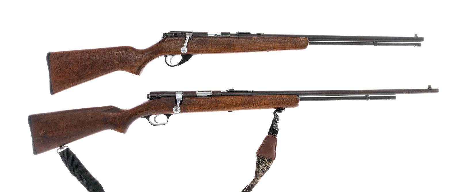 J.C.Higgins / Savage .22 2 Pcs Bolt Action Rifle: Description This lot is for two tube fed bolt action rifles chambered in .22 short, long, and long rifle. The first is a J.C.Higgins/Sears model 43 with a 22" barrel. The second is a Savage TRU-TEST w
