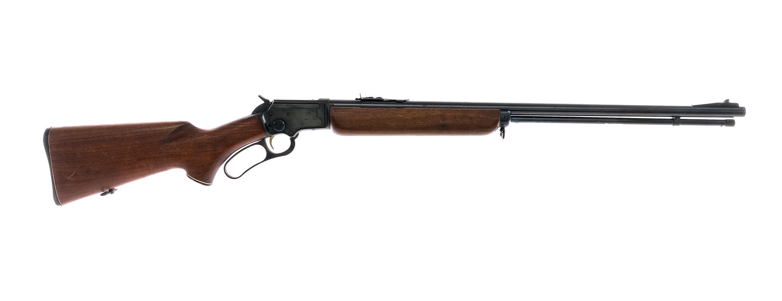 Pre 64 Marlin 39A .22 Cal Lever Action Rifle: Description JM Stamped Marlin 39A Takedown chambered in .22 short, long, and long rifle with a full length varied capacity magazine tube and a 24" micro groove barrel. Blued barrel, magazine tube, rec