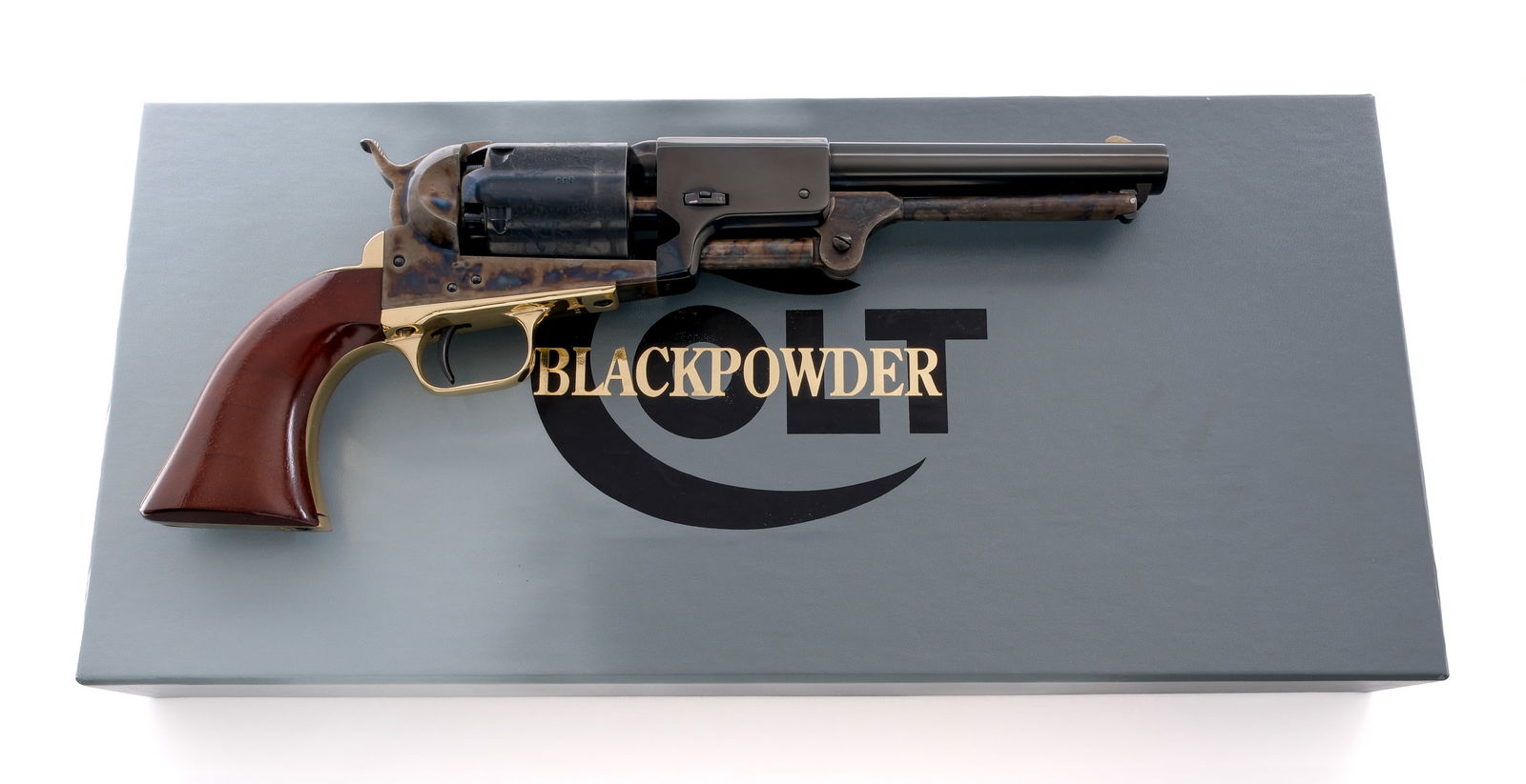 Colt Signature Series 3rd Model Dragoon: Description Colt signature series 3rd model Dragoon cap & ball black powder revolver in .44 caliber and a 6-shot capacity. Round, blued 7 1/2" barrel and blued cylinder. Case colored frame, ram rod, a