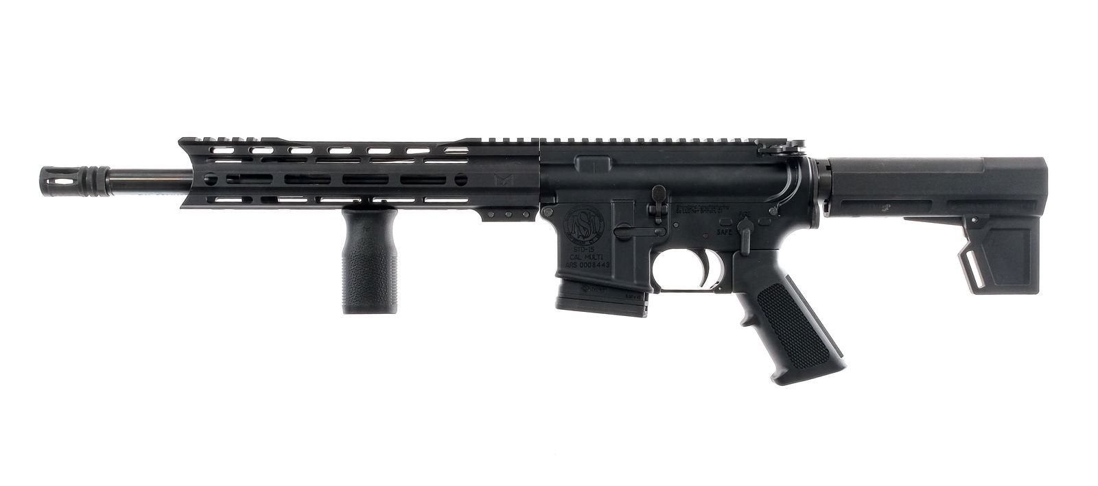 Standard Manufacturing STD-15 5.56 Semi Auto Other: Description Standard Manufacturing STD-15 5.56 NATO with two, ten round removable magazine and a 13" barrel with a A2 flash hider. Free float 9.5" MLOK handguard with a Magpul MVG vertical grip. Flat