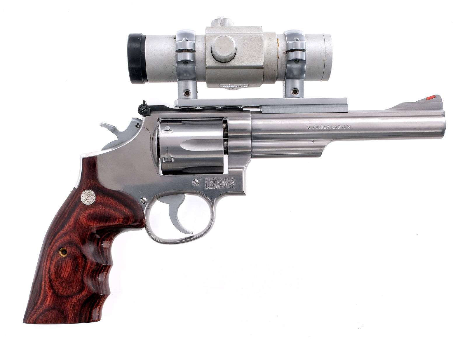 Smith & Wesson 66-2 .357 Mag Revolver: Description Smith & Wesson 66-2 Combat Magnum Stainless chambered in .357 magnum with a six-shot cylinder and a 6" barrel. Manufactured between 1982 and 1985 with serial number AUZ2930. Stainless barr