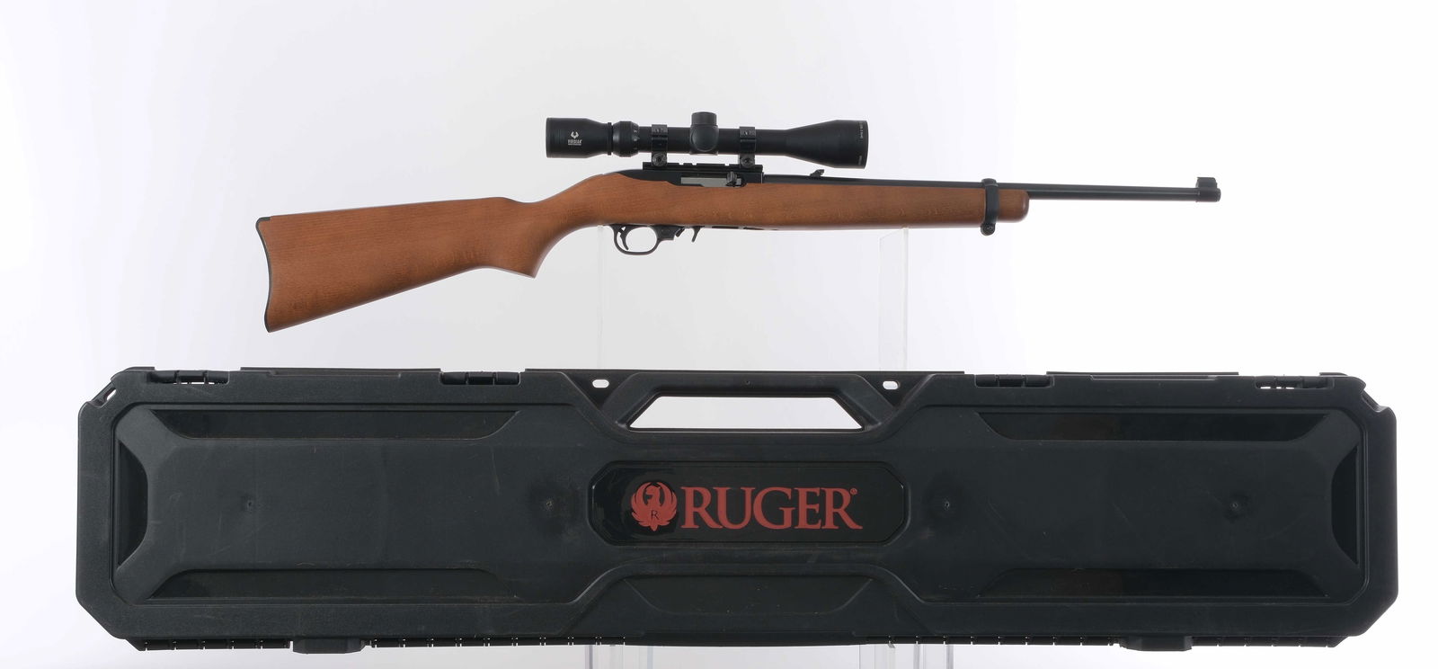 Ruger 10/22 Carbine .22 Long Rifle Semi Auto Rifle: Description Ruger 10/22 Carbine chambered in .22 long rifle with one, ten round rotary magazine and a 18.5" cold hammer-forged barrel. Manufactured in 2022 with serial number 0020-84671. Black finishe