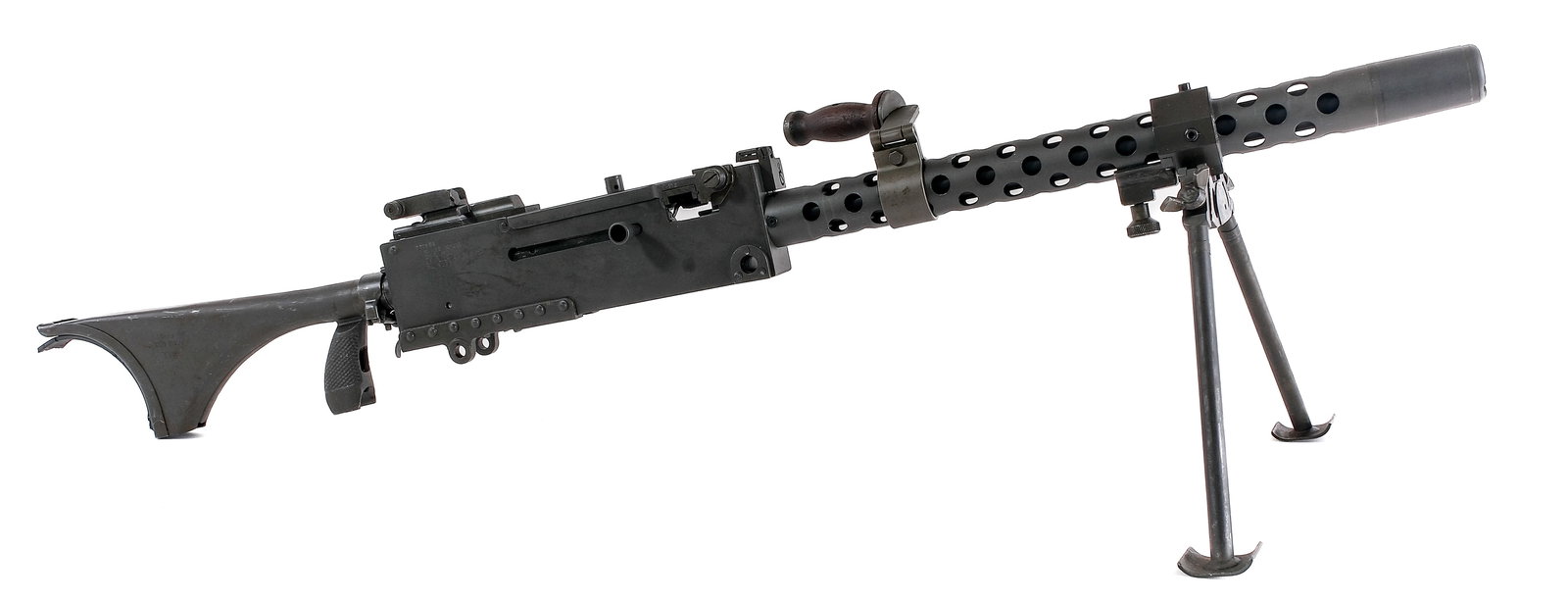 US Browning 1919A6 Belt Fed Semi Auto .308: Description Browning model 1919 belt fed semi auto chambered in .308. Unknown manufacturer and marked "1919A5" this example built on an Israeli 1919 parts kit has been assembled in the A6 configuratio