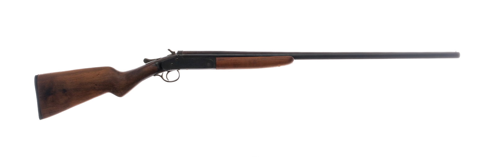 Iver Johnson Champion 12Ga Single Shot Shotgun: Description Iver Johnson model Champion chambered in 12 Gauge with a 2?" chamber, and a 30" barrel with Full Choke. Features smooth hardwood furniture, black composite butt plate, blued steel frame, b