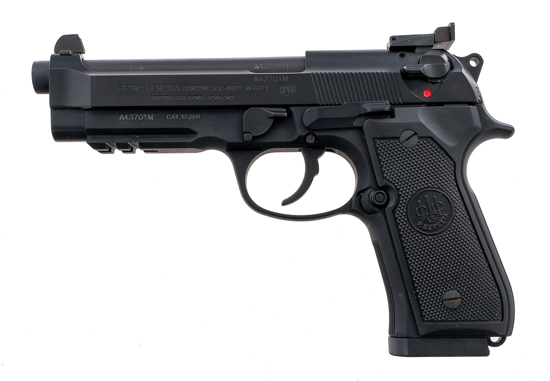 Beretta 96A1 .40S&W Semi Auto Pistol: Description Beretta 96A1 chambered in .40 Smith & Wesson with two, twelve round removable magazines and a 5" barrel. Steel frame with ribbed front strap, backstrap, and checkered composite Beretta gri